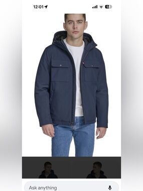 Levi's Navy Hooded Field Jacket